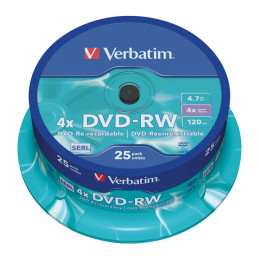 BOBINA 25 DVD-RW VERBATIM...